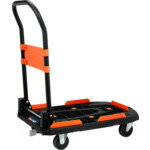 TRUSCO　樹脂台車　カルティオ（新型）　780X490　折畳　ブラック　樹脂ストッパー付　MPK-780-BK-JS 558-4733