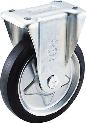 TRUSCO　プレス製ゴムキャスター　固定　Φ100(4.0)