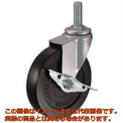 乐天商城 - ハンマー　ねじ込み旋回式ゴム車輪　125mm　ストッパー付