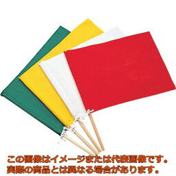 緑十字　手旗　白　300（450）×420mm　綿＋木製棒