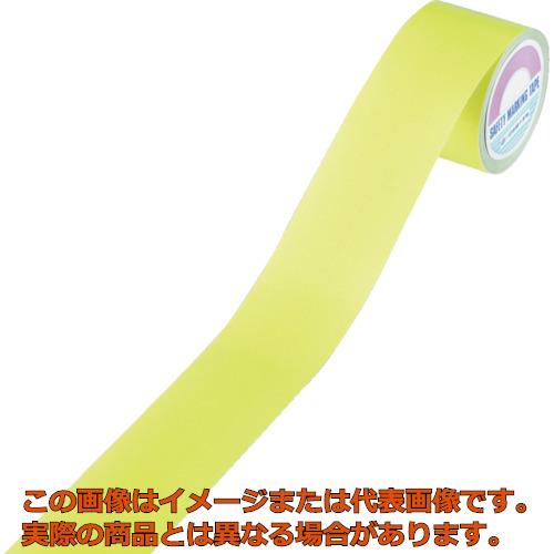 Rakuten - 緑十字　ラインテープ（反射）　蛍光黄　反射−50KY　50mm幅×10m　屋内用　ポリエステル