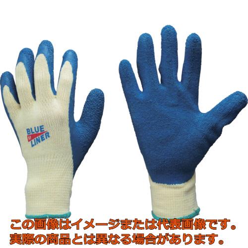 トワロン　天然ゴム背抜き手袋　ブルーライナー3双組　M　（3双入）