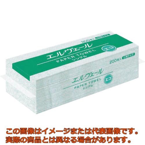 エリエール　エルヴェール　ペーパータオル　エコ　シングル200枚小判