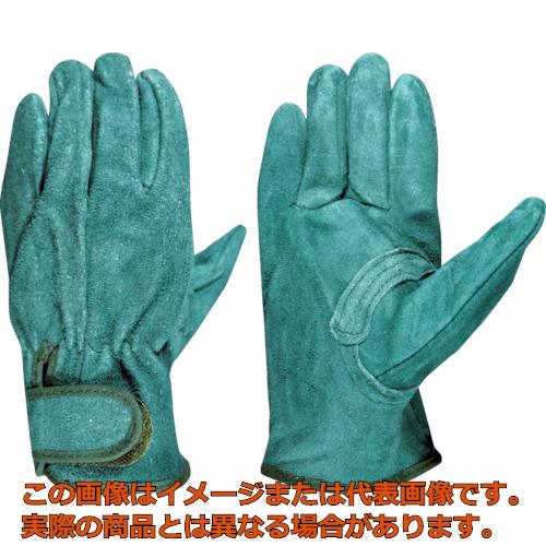乐天商城 - 富士グローブ　牛床革手袋　EX−380　グリーン　L