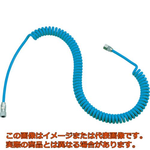 TRUSCO　エアコイルホース　ウレタンコイルホース細巻　ストレート型　2．9m