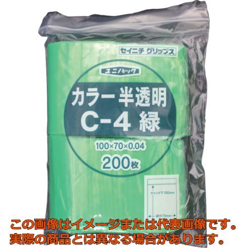 セイニチ　チャック付ポリ袋　ユニパック　C−4　半透明緑　縦100×横70×厚さ0．04mm　200枚入 1