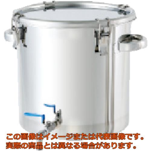 日東　ステンレスタンク　ストレート密閉タンク（ボールバルブ付）　36L