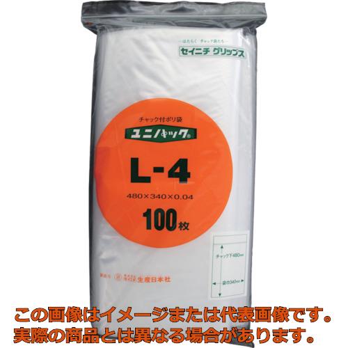 【配達日・配達時間帯指定不可】セイニチ　チャック付ポリ袋　ユニパック　L−4　透明　縦480×横340×厚..