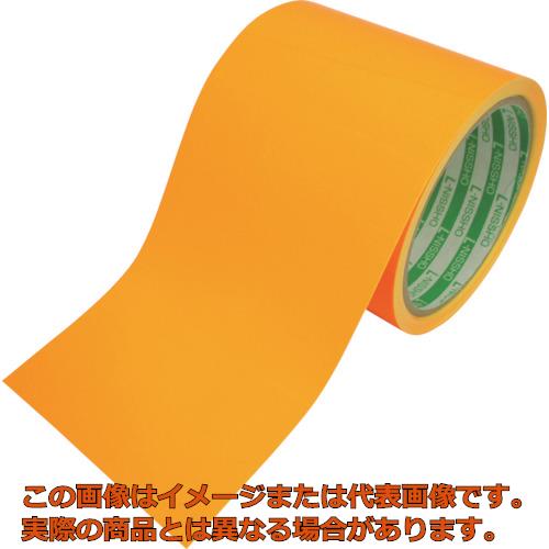 日東エルマテ　蛍光テープ　90mm×5m　オレンジ