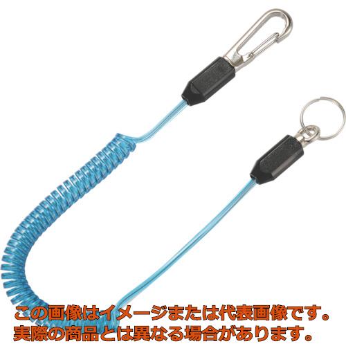 Rakuten - TOP　スリム四角コイルセーフティコードHisqare　蛍光ブルー　最大長さ1250／自然長330mm