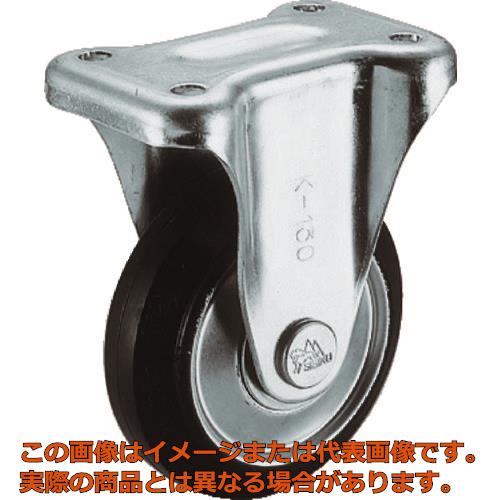 シシク　スタンダードプレスキャスター　ゴム車輪　固定　75径(4.0)