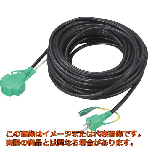 TRUSCO　トリプルポッキン延長コード　極太ソフト電線　黒