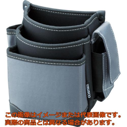 TRUSCO　腰袋　3段　携帯電話ホルダー付き　グレー