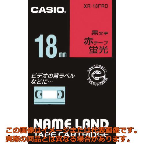 乐天商城 - カシオ　ネームランド用蛍光赤色テープに黒文字18mm