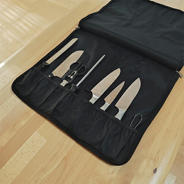 包丁ケース 包丁バッグ/持ち手付ファスナータイプ 包丁収納 大容量 ショルダーベルト付/持ち運び可能 ..