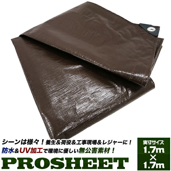 ビニールシート1.7mX1.7m プロシート/耐寒性 耐紫外線 厚手 高品質/水を弾く 現場作業 養生 荷役 レジャー/防災 災害/