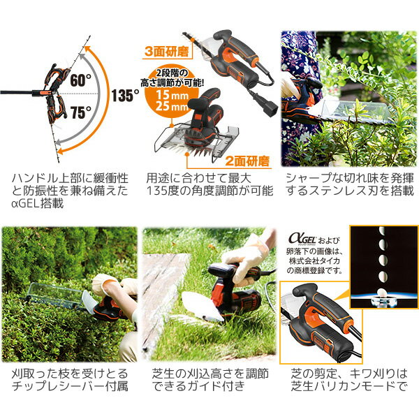 BLACK & DECKER　5in1ポールヘッジ＆芝生バリカン　GPSH1000　ブラックアンドデッカー