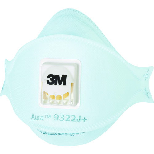 3M　Aura　使い捨て式防じんマスク　9322J＋　DS2　排気弁付　10枚／1箱　9322J AURA T　スリーエム