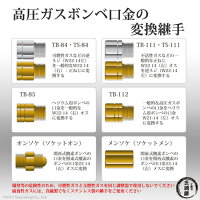 高圧ガスボンベの口金変換継手
