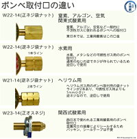 圧力調整器のボンベ取付用袋ナットの違い