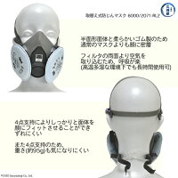 3M防じんマスク6000/2071-RL2Mサイズの特徴
