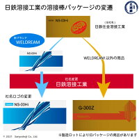 日鉄溶接工業溶接棒パッケージの変遷日鉄住金溶接工業WELDREAM