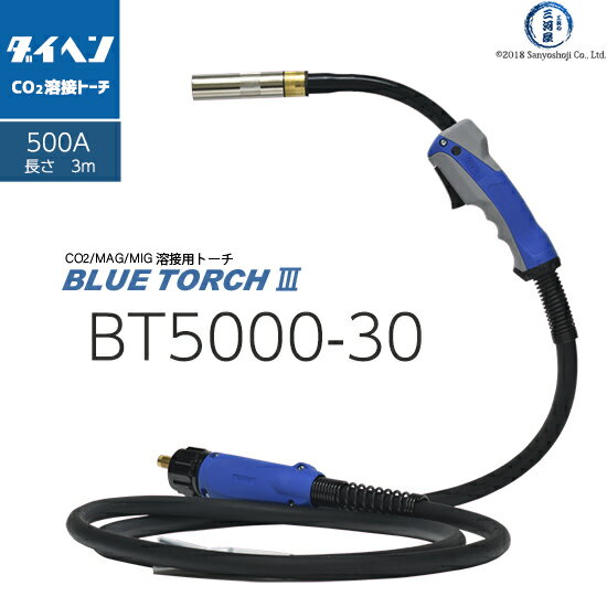 ダイヘン ( DAIHEN )　半自動 溶接 トーチ ブルートーチ 3 （ BLUE TORCH 3 ）　BT5000-30　長さ 3 m 500 A用