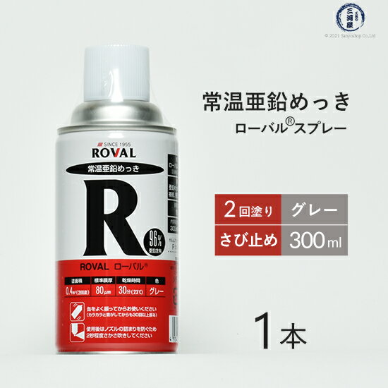 ローバル ( ROVAL )　常温 亜鉛めっき スプレー ローバル スプレー　R-300ML　強力 さび止め 300ml ばら売り 1本