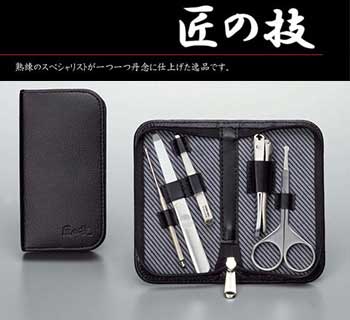 ☆グリーンベル　匠の技グルーミングキットSB ステンレス製衛生セット　G-3106　【耳かき、ツメヤスリ、毛抜きミニ、つめきり、はさみ】