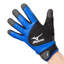 ☆ミズノ/MIZUNO F3JGS80309 ワークグラブ マイクロファイバータイプ ブラック×ブルー ユニセックス 作業手袋