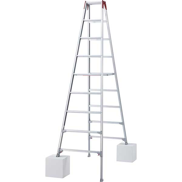 【代引き不可】☆長谷川工業/ハセガワ　RYZ-27C　脚部伸縮式アルミ専用脚立　RYZ型　9段　ワンタッチバー付　(10198)