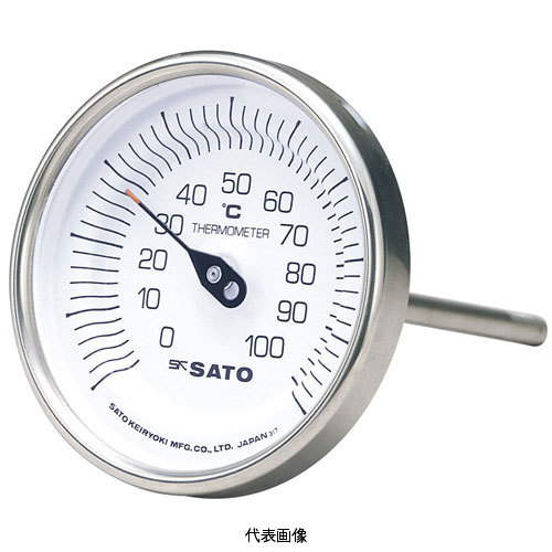 ☆佐藤/SATO バイメタル温度計 BM-T-90S (0〜200℃, L 50mm, R(PT) 1/2) (2010-70)