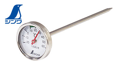 ☆シンワ　72610　温度計 V−2　O－1　　丸T字型 −20〜60℃ φ3．5×13cm　育苗用