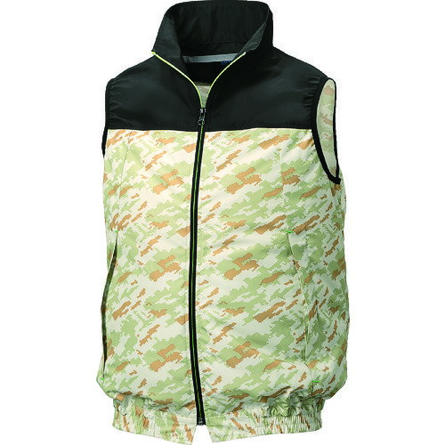 ☆空調服　KU92020-C40　M〜5Lサイズ　ポリエステル製カジュアル空調ベスト　ウェアのみ　ブラック×サン..