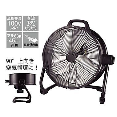 【法人向限定】【代引き不可】☆ナカトミ　DC-45AF　45cm充電ファンフロア式　単相100V　50/60Hz　工場扇　【車上渡し】