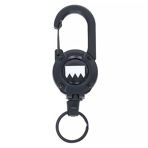 【メール便対応】☆KANUCHI　カラビナリール　キーホルダー　ブラック　4015417　高儀