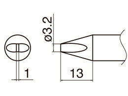 【特長】 ●こて部FX-8002、FX-8003（FX-801）用こて先 【仕様】 ●ヒーター一体式 ●コテ先名称:3.2D型 ●適合コテ:FX-8002 ●質量:23.0g ※FX-8003（N2はんだこて）をご使用の場合は、別途こて先に対応したノズル組品が必要です。 【納期】 メーカーに在庫があれば約3～4営業日で発送します。