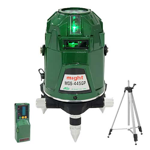 【代引き不可】☆マイト工業　MGS-445GP-RT　超高輝度LDグリーンレーザー　墨出し器　本体＋受光器+三脚セット 1
