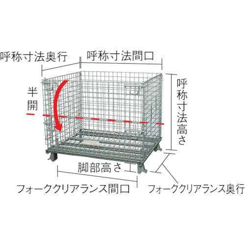 【法人向け】☆サンキン　SCS-4　メッシュパレット　コイルタイプ　1200×1000×900　...