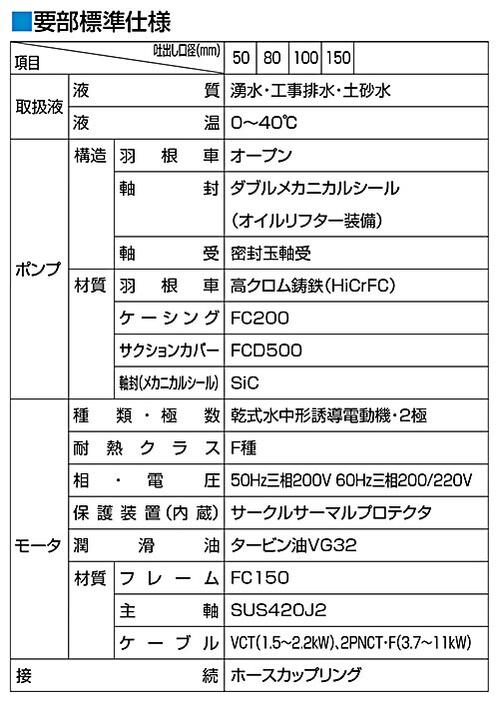【代引き不可】☆鶴見／ツルミ　KTZ23.7　一般工事排水用水中ポンプ　口径50mm　三...