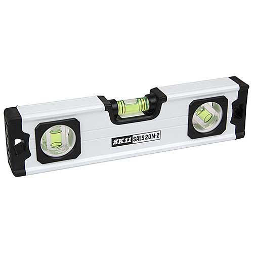 【3点までメール便対応】★SK11　SALS20M-2　アルミレベル200スリム　マグネット付　　藤原産業
