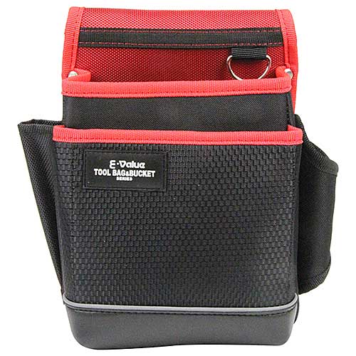 ★E-Value　EDK-1D RD　腰袋　2段　ブラック＆レッド　　藤原産業