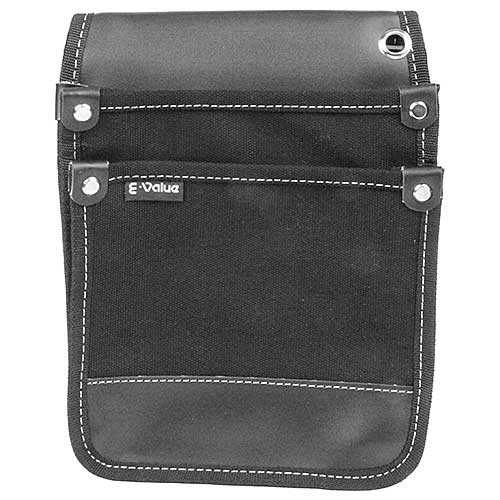 ☆E-Value　EHN-D BK　帆布製電工腰袋　ブラック　　藤原産業