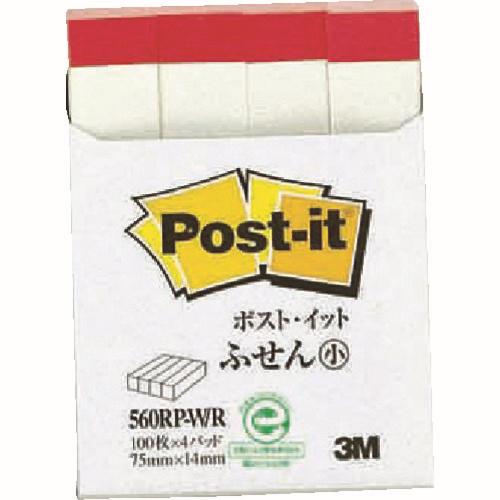【特長】 ●古紙100%の再生紙を使用し、環境保全を考え、資源をムダなく利用しています。 ●幅がスリムで、細かい部分の見出しやマークに便利です。 【仕様】 ●色：ホワイト(赤線入り) ●縦(mm)：75 ●横(mm)：14 ●パック入数：100枚×4冊 ●質量:36g 【材質／仕上げ】 ●本体：古紙パルプ配合率100%の再生紙（通常粘着および強粘着パステルカラーのみ） ●粘着剤：アクリル系 【注意事項】 ※製品によって、形状が少しカールしている場合がございますが品質には何ら影響はありません。 ※製品・技術に関するご相談は、3M カスタマーコールセンター　電話0120-510-333　へお問い合わせください。 【納期】メーカーに在庫があれば、納期約3〜4日(営業日)で出荷いたします。 　3M　ポスト・イット　ふせん小　 画像clickで商品ページに進みます 　 560RP-GKグラデーション75×12.5 560RP-K4色混色75×14.0 　560RP-Pピンク75×14.0 　 　 560RP-Rレインボー75×14.0 560RP-W/Rホワイト(赤線入り)75×14.0 　5601-Yイエロー20パッド75×12.5 　 5601-K4色混色20パッド75×12.5 5601-Rレインボー20パッド75×12.5 　560RP-Yイエロー75×14.0 　 560RP-Bブルー75×14.0 560RP-Gグリーン75×14.0 　