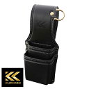☆フジ矢/フジヤ AH-12BG 圧着2段ホルダー Light PU Leather シリーズ (黒金)Black×Gold