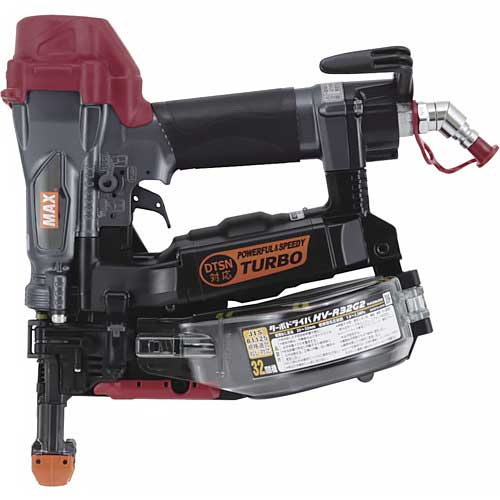 【特長】 ●ねじ切れ前にランプが点滅してお知らせ（残り6本でLEDランプ点滅）します ●32mmまでに特化したコンパクトモデルの高圧ねじ打ち機です ●DTSN（JIS規格）対応機です ●マックス独自の「垂直ガイドバンパ」搭載でビットとねじ穴のカムアウトを低減します ●浮かせ打ち機構(PAT)で薄鋼板下地に確実に打ち込みます 【用途】 ●木下地から薄鋼板下地の石こうボードへのねじ締め作業に 【仕様】 ●使用ホース：マックス　スーパーエアホース（内径6mm以上・長さ30m以内） ●高さ(mm)：285 ●幅(mm)：116 ●全長(mm)：300 ●適合ロールねじ胴径×長さ(mm)木下地用：φ3.8×28～51/φ4.2×32～41 ●ロールねじ装填数(本)：100 ●色：クールグレー ●使用空気圧(MPa)：1.8～2.3 ●質量：1.8kg 【セット内容】 ●保護メガネ ●ビットB32×2 ●コンタクトトップL（透明） ●六角棒スパナ(4mm) ●ジェットオイラ（油入） ●キャリングケース