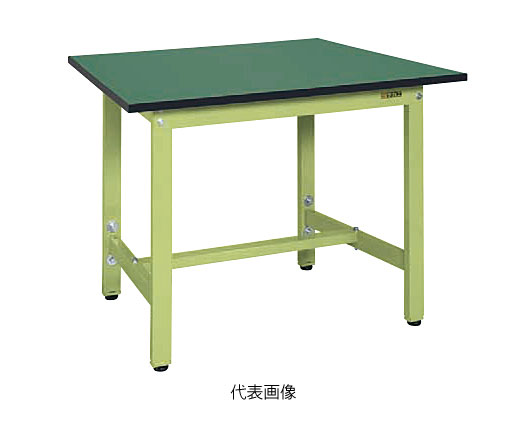 【代引き不可】☆サカエ　TKS-127FE　軽量高さ調整作業台TKSタイプ（RoHS10指令対応）　サカエリューム天板　W1200×D750×H740〜940mm　グリーン　（038364）