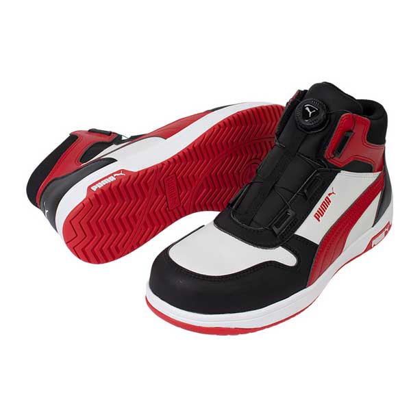 ☆プーマ/PUMA NO.63.212.0 FRONTCOURT DISC MID フロントコート・ブラック&ホワイト&レッド・ディスク・ミッド heritag...