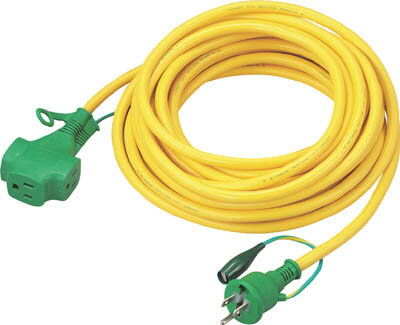 ☆TRUSCO/トラスコ中山　TPVS10E　トリプルポッキン延長コード黄　　　コード（2562731）
