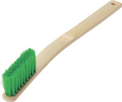 ☆TRUSCO/トラスコ中山　プロ用手植毛長竹ブラシ曲柄66N緑4行毛長　　TB3025　　コード（2589192）